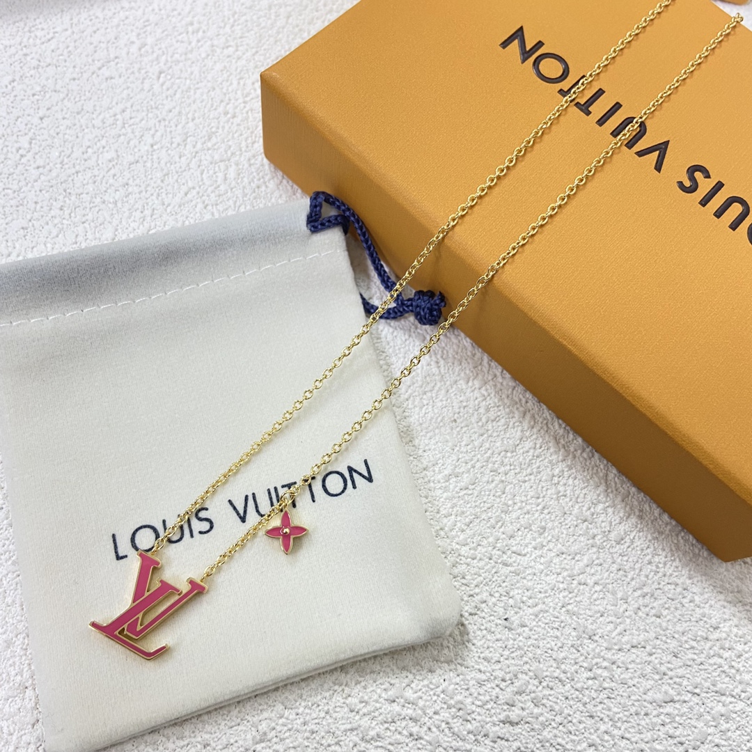 Louis Vuitton Pink LV Monogram Bracelet Necklace - Original Replica Club