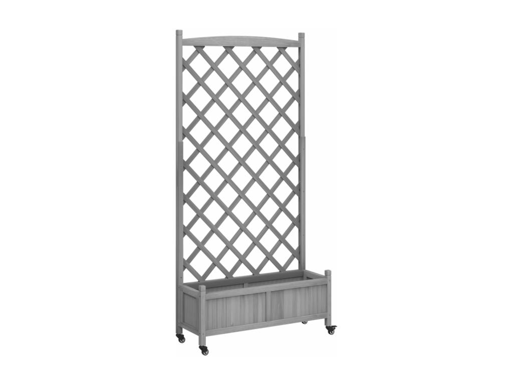 Con  nrejado y ruedas madera maciza de Decoratodo gris