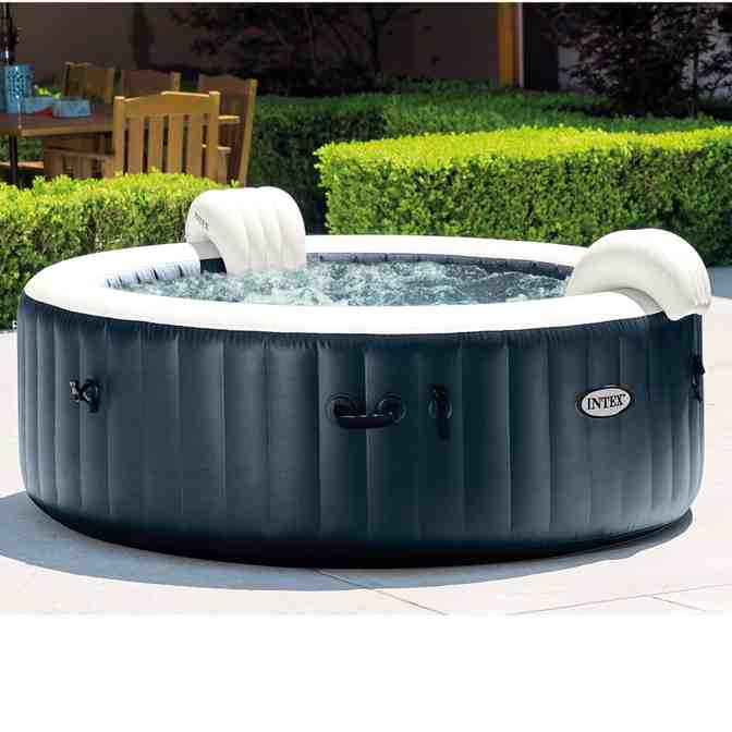 Intex 6 - Person 170 - Jet Vinyl Round Inflatable Hot Tub in Dark Blue
