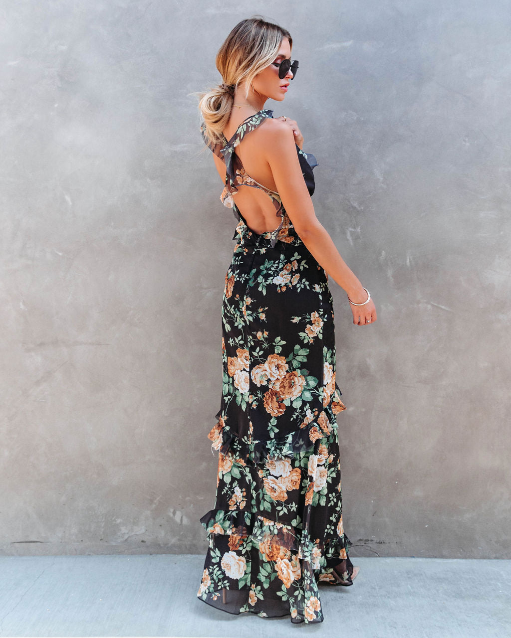 Beautiful Mistake Floral Ruffle Maxi Dress - Se7enfashion