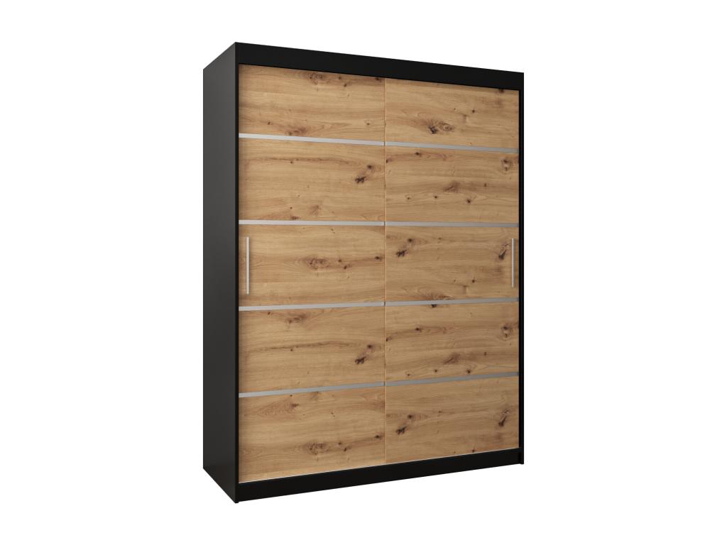 ARMARIO VERONA 1 DE PUERTAS CORREDERAS 200/150/62 2 puertas (negro/artisan)