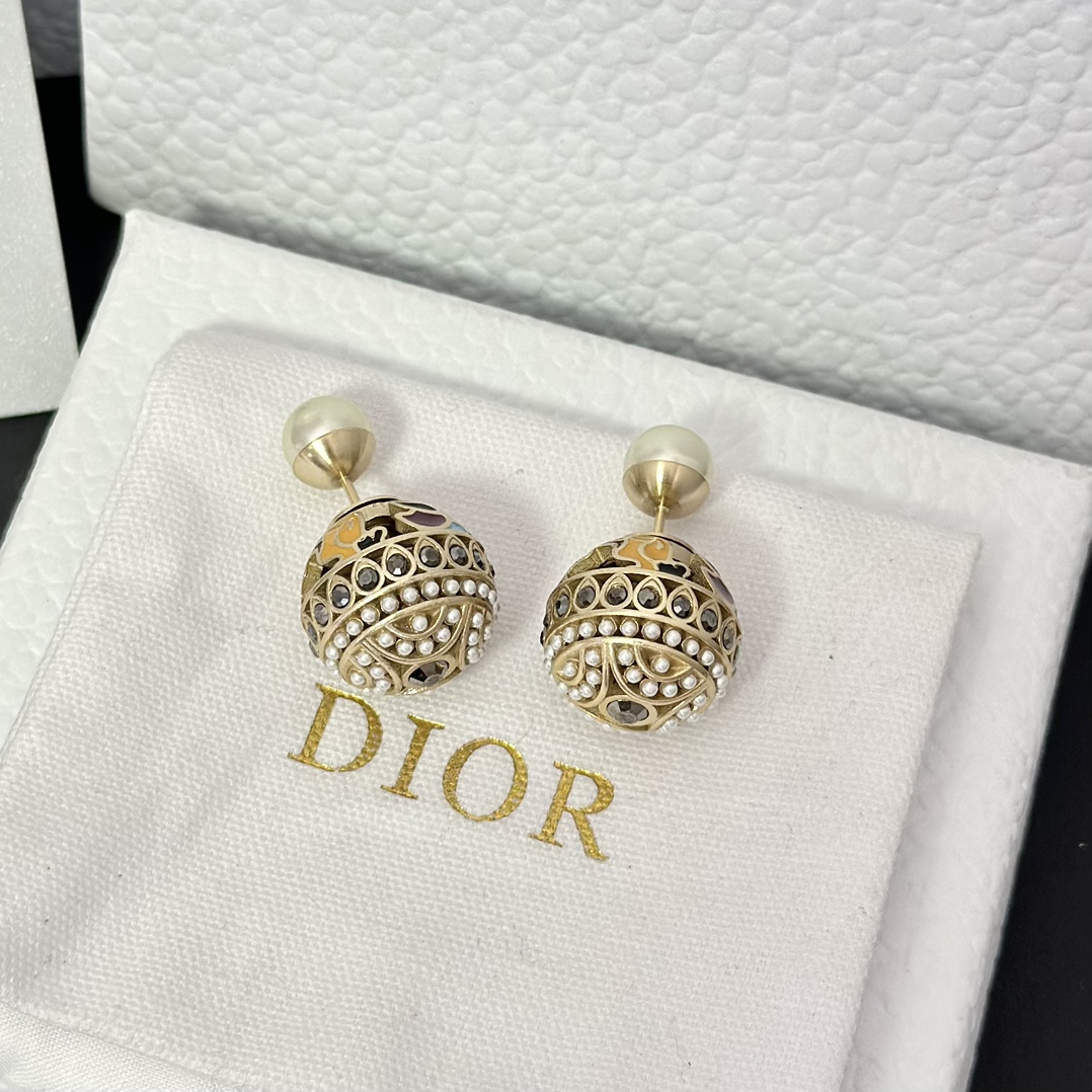 Dior Enamel Earrings - Original Replica Club
