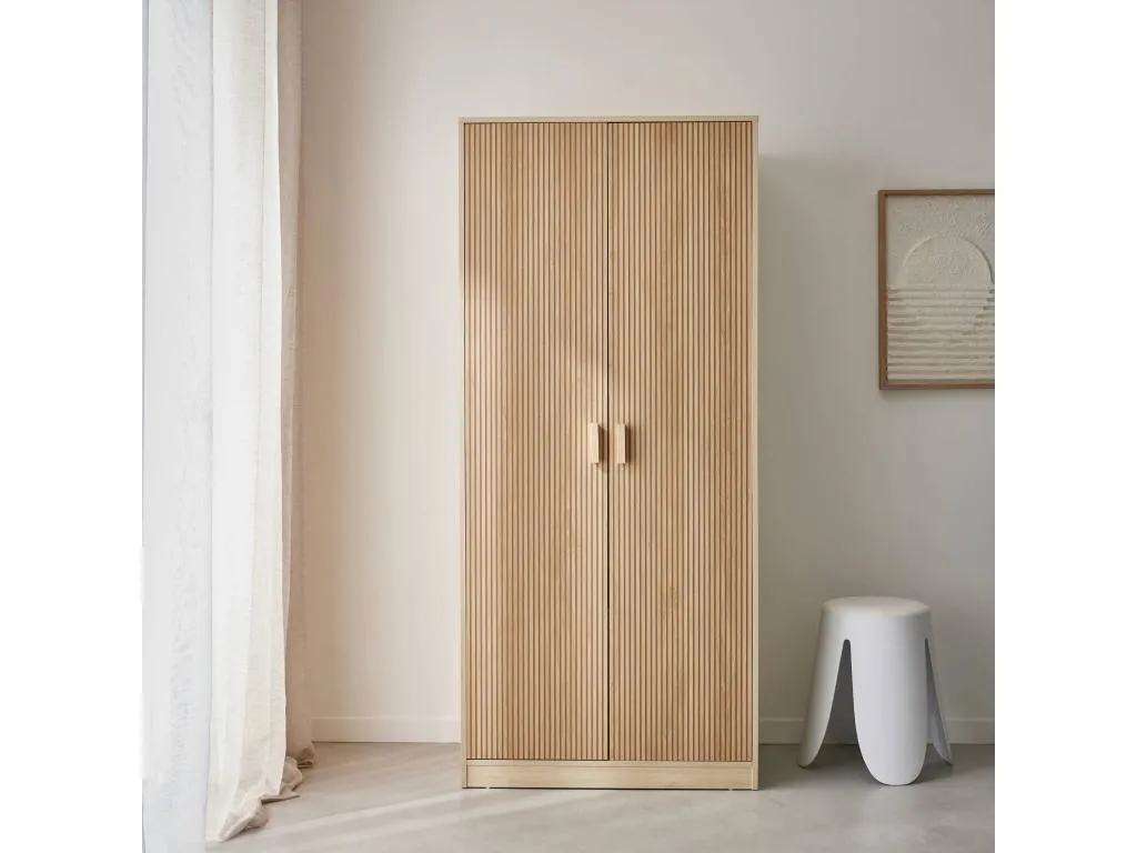 Vestidor armario de dos puertas natural