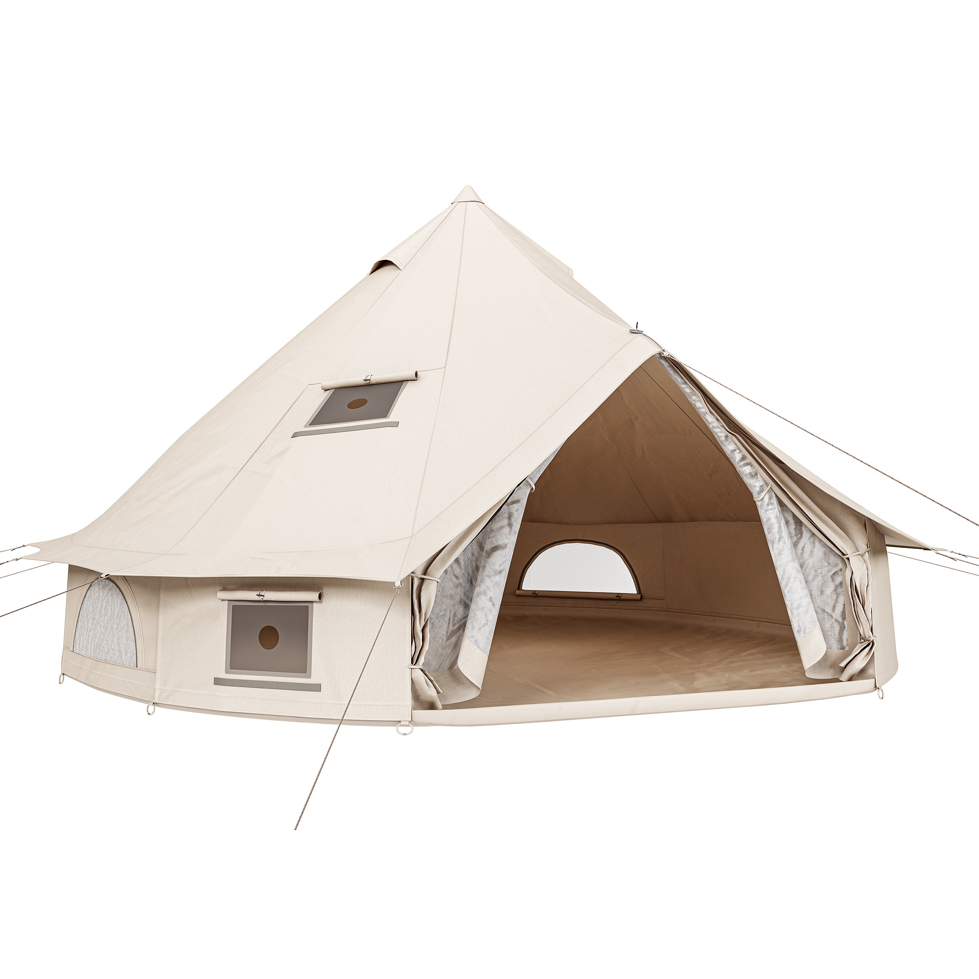 Dextrus Camping Tent with Stove Jacks & Windows for Outdoor Family Party, Camping, Picnic, Barbecue - Image 19