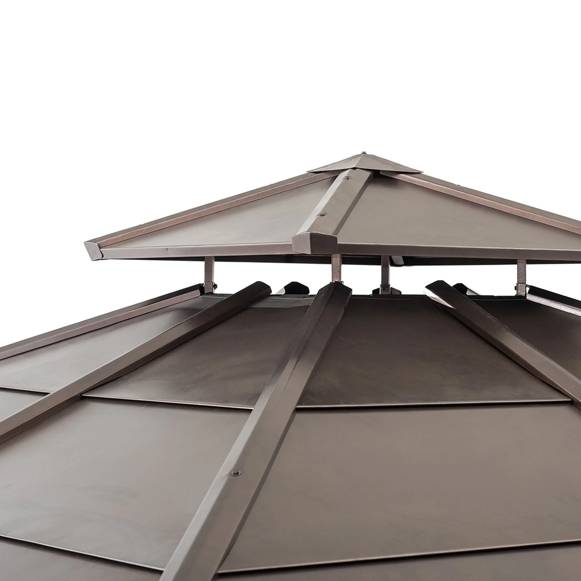 10 ft. x 10 ft. Cedar Framed Gazebo with Steel 2-Tier Hip Roof Hardtop