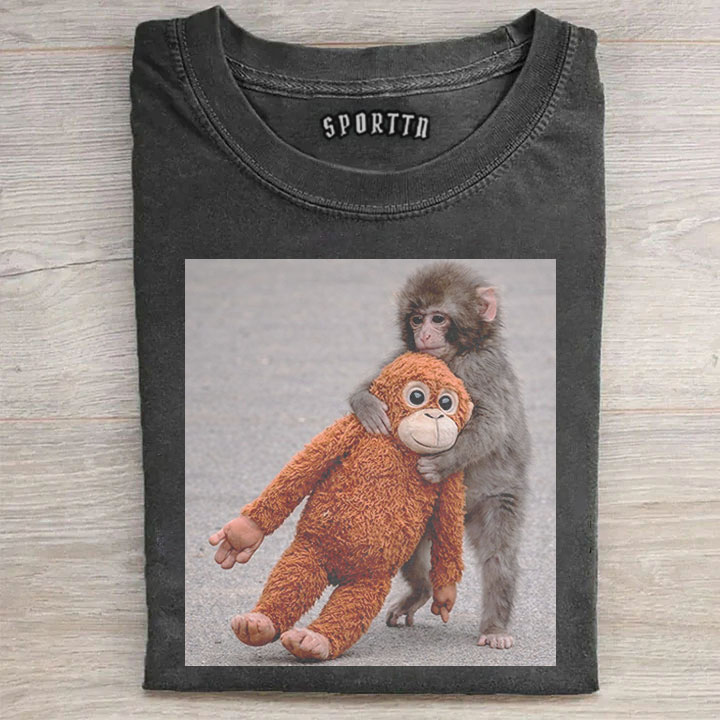Punch-kun Monkey Meme Graphic T-shirt
