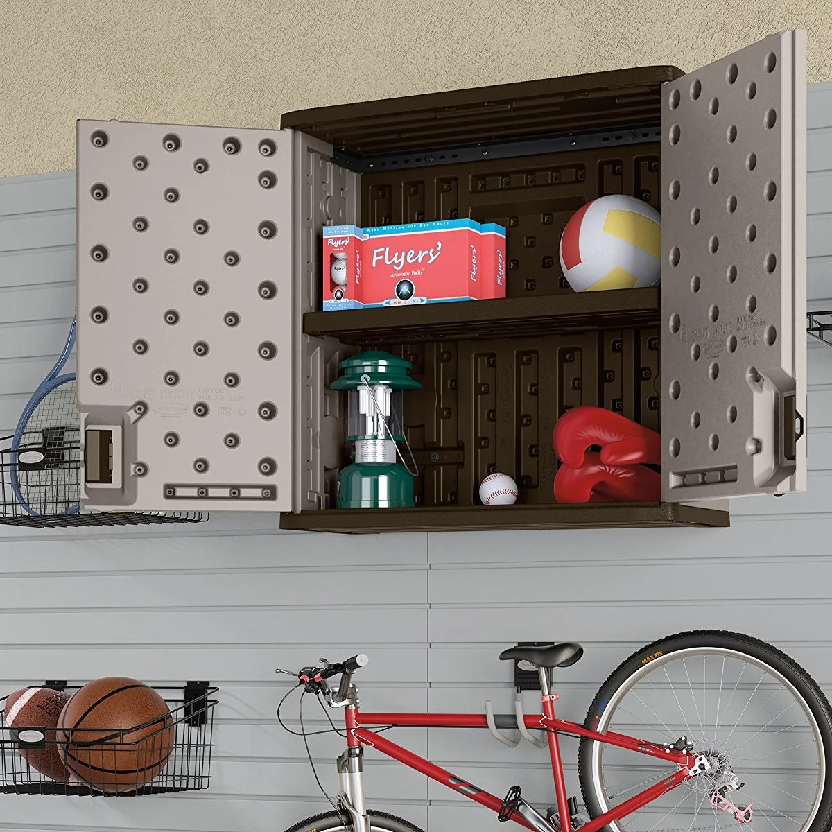 Suncast 2-Shelf Resin Base Cabinet, Platinum Metallic - Image 34