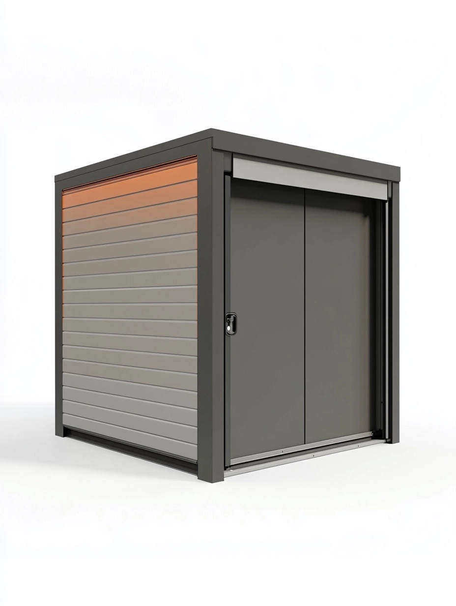 Armario de jardín metálico gris acero galvanizado exterior 120x80x131 cm