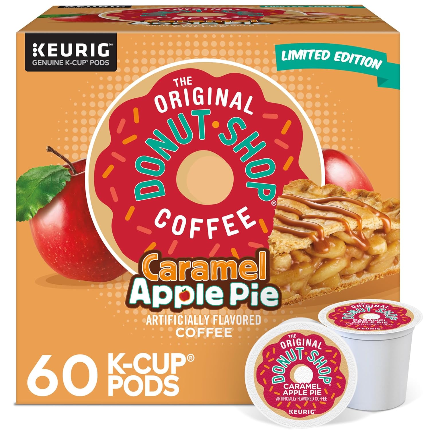 The Original Donut Shop Caramel Apple Pie Coffee. Keurig K-Cup Pod. Light Roast. 60 Count