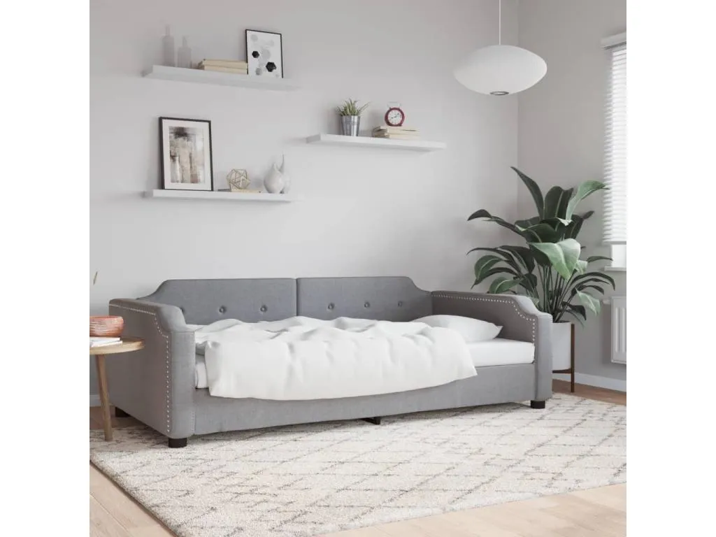 Sofá cama tela gris claro 90x190 cm