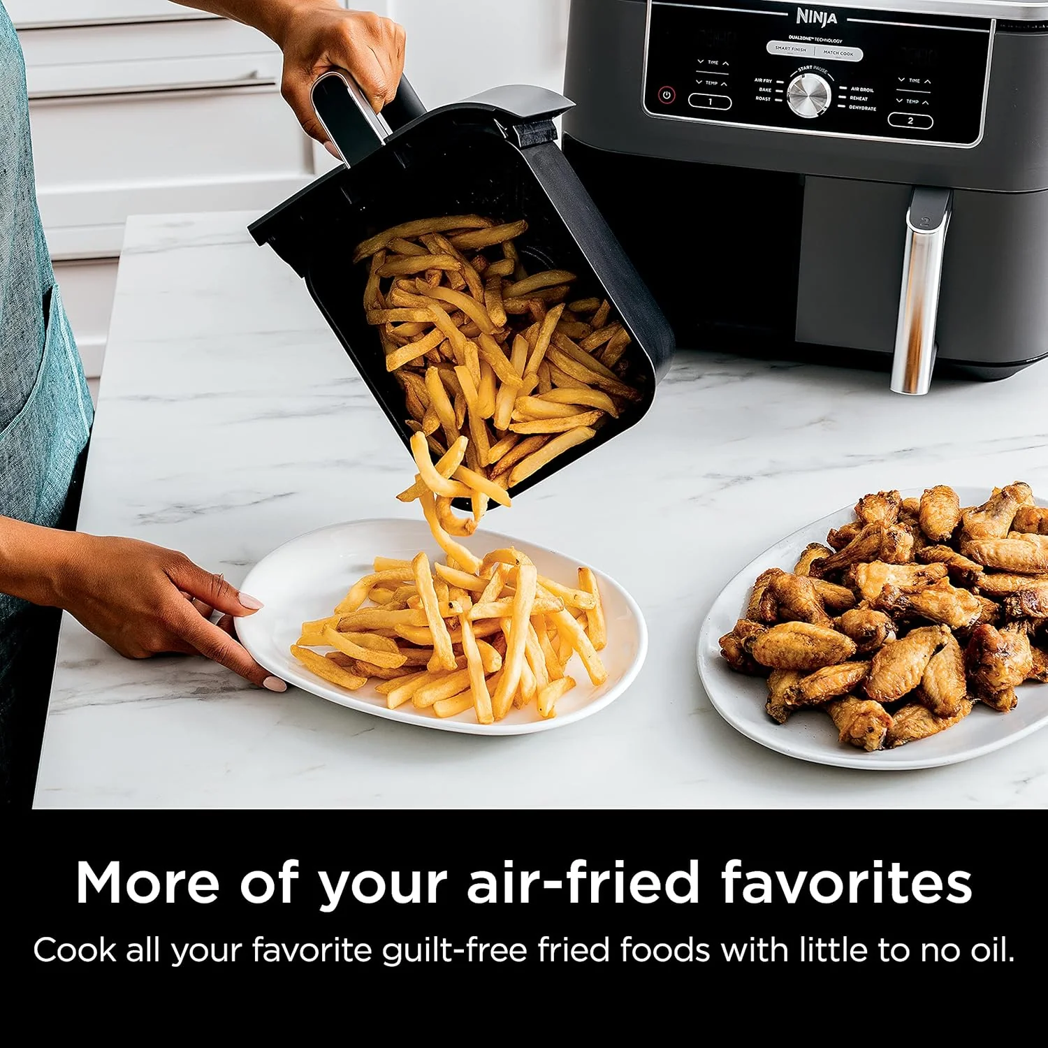 Ninja Foodi 6-in-1 FlexBasket Air Fryer with 7-Quart MegaZone and Basket Divider
