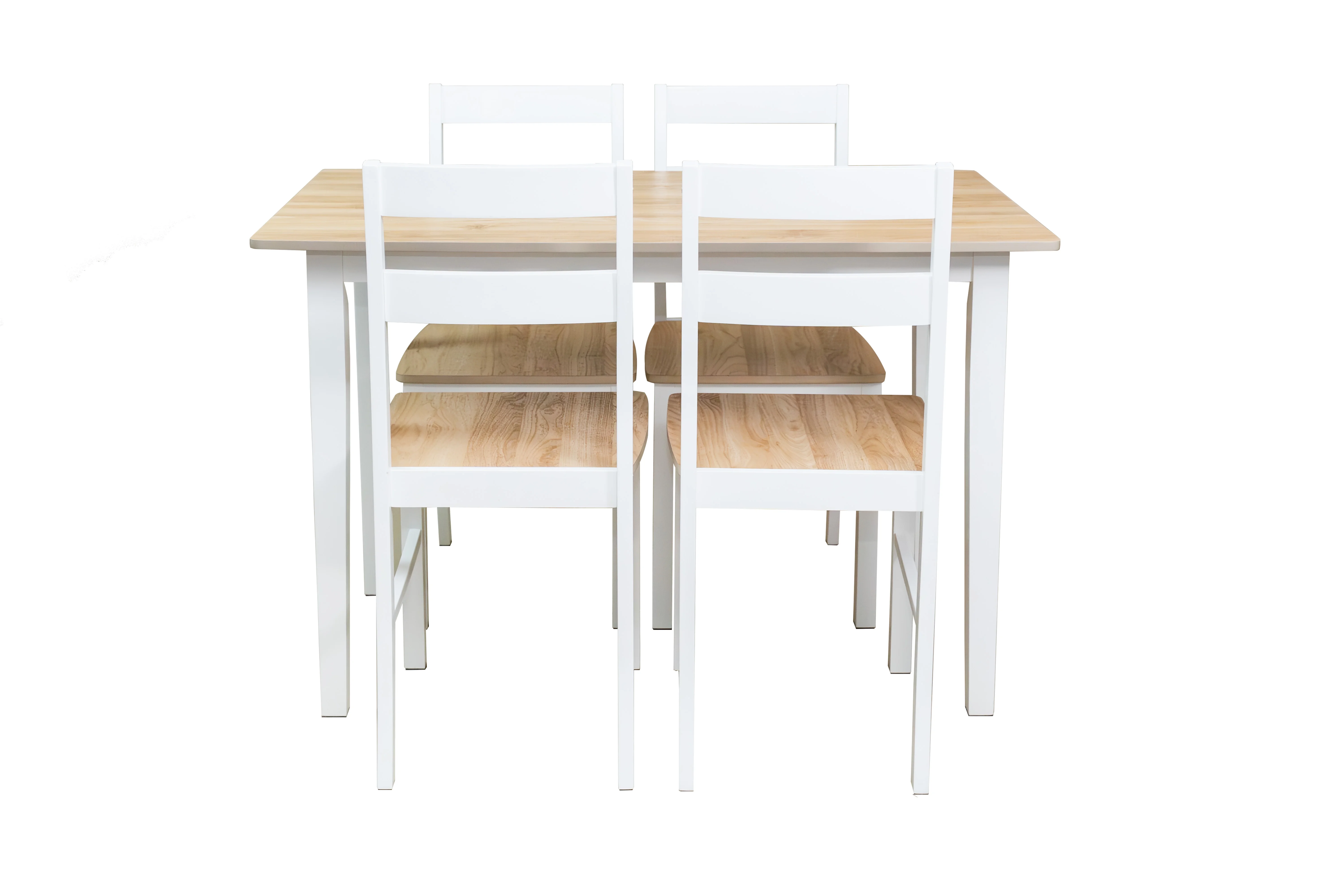 Mainstays 5-Piece Dining Set, 1 Table and 4 Chairs, White, MDF and Rubberwood, Indoor, 46" L x 29" W x 30" H Table - Image 3