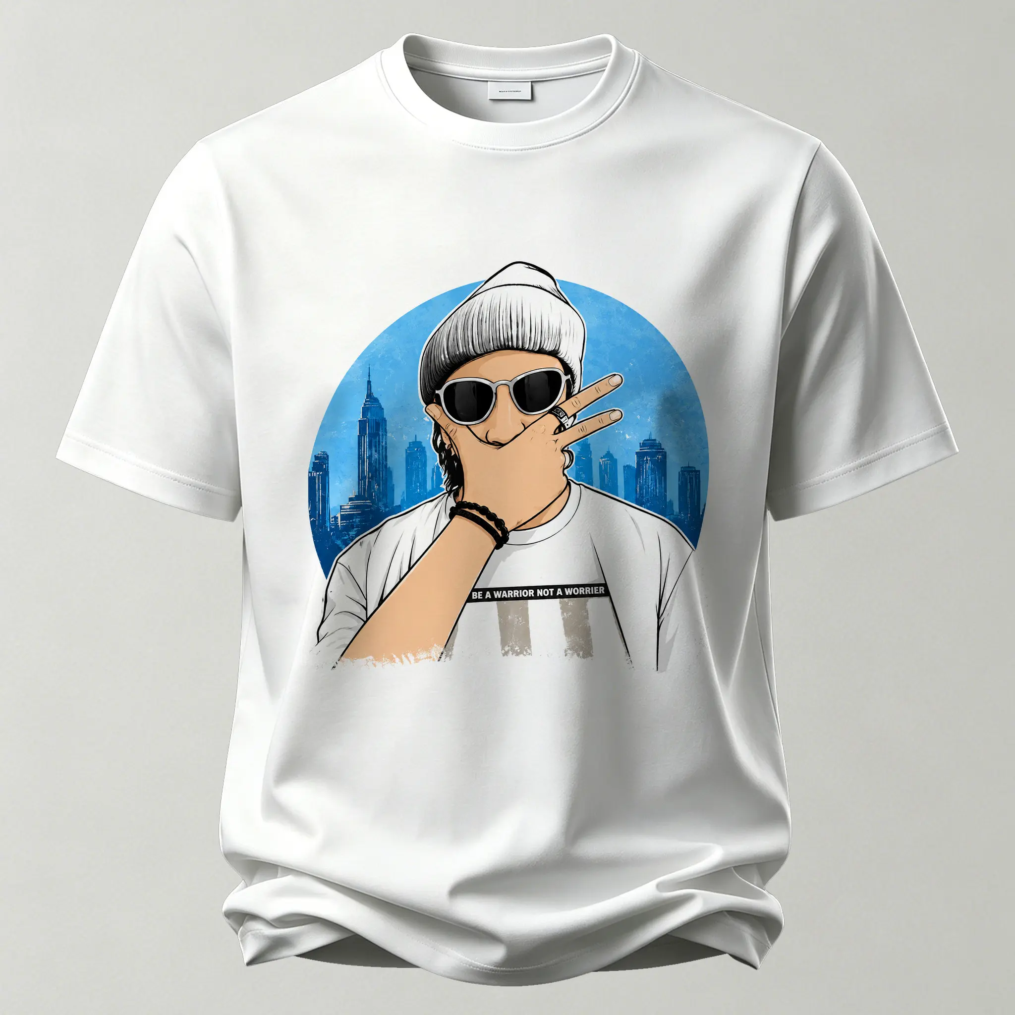 Hip Hop Street Culture Cartoon Character Printed Unisex Oversized T-shirt