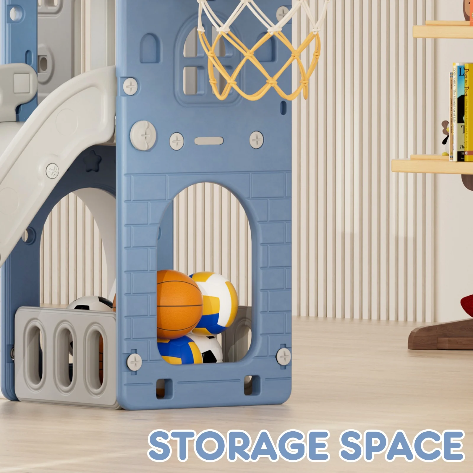 Korimefa 11-in-1 Toddler Slide Set with Golf, Basketball Hoop, Kids Slide for Toddlers Age 1-4, Climber Slip and Slides, Baby Outdoor Toys - Image 22