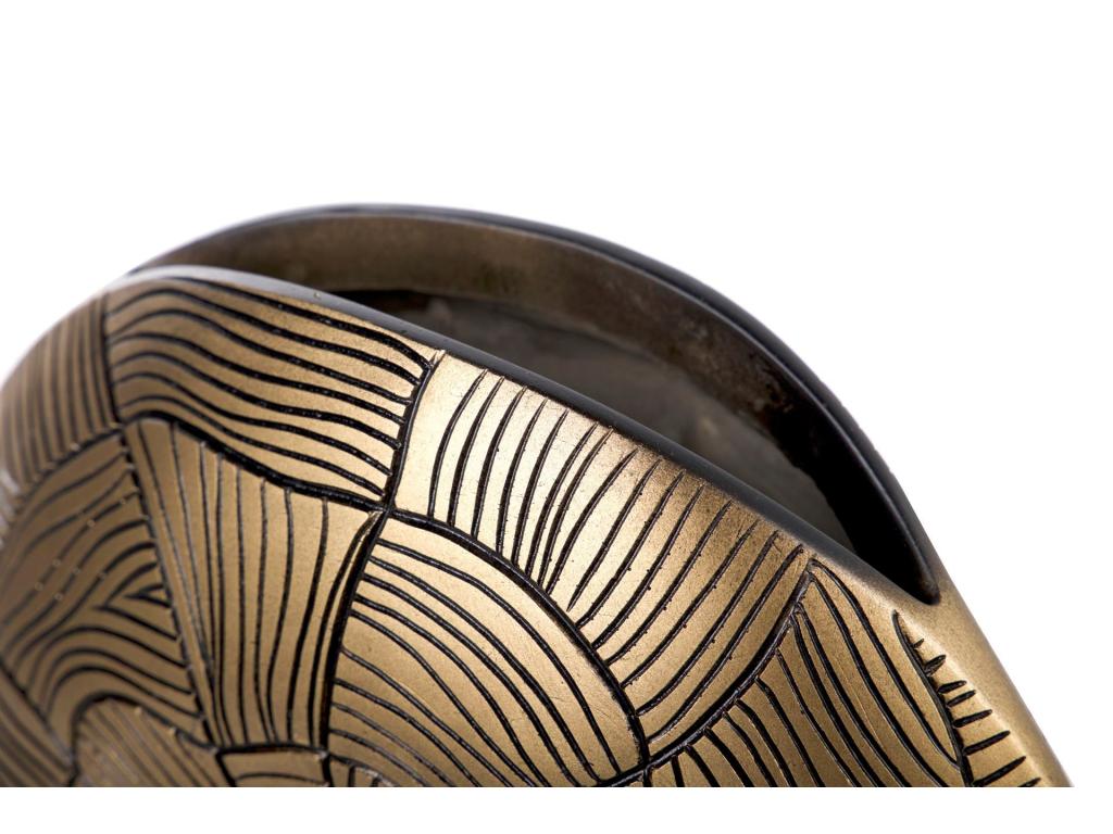 Florero Resina Dorado 27x10x25 Cm