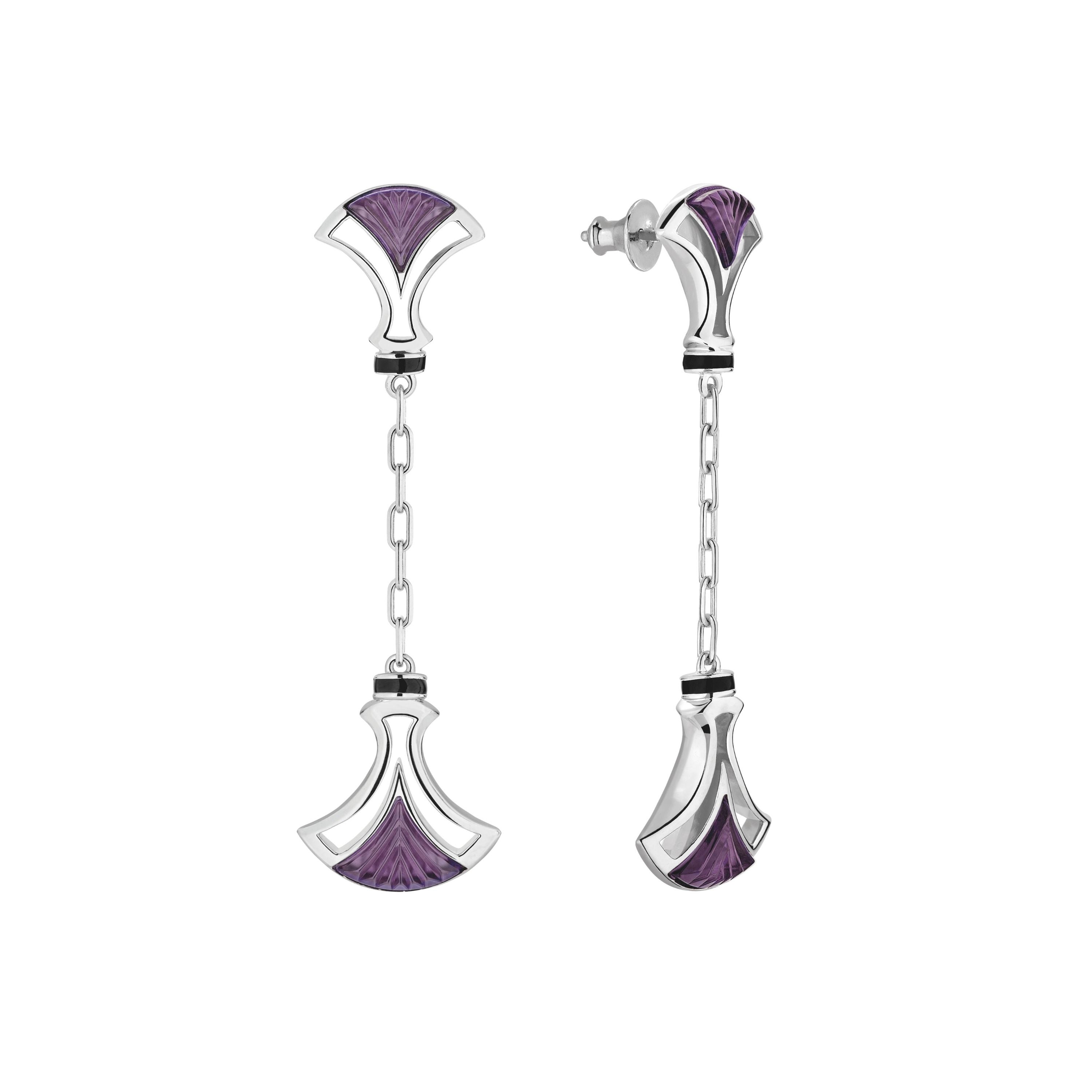 BOUCLES D'OREILLES LARCADE - CRISTAL VIOLET CRÉPUSCULE, ARGENT