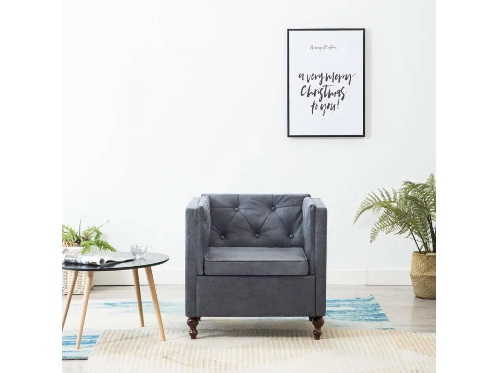 Sillón de tela gris