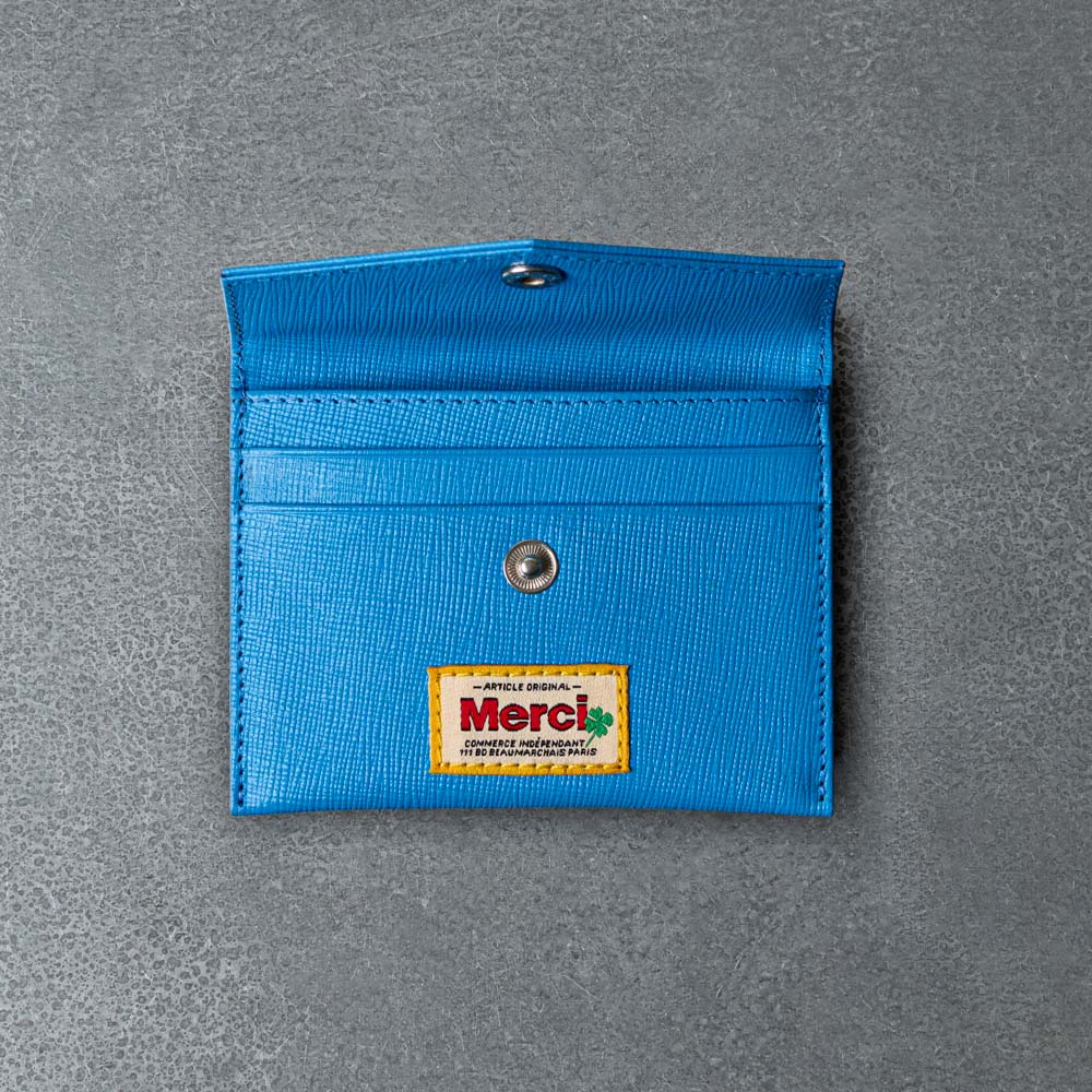 Merci - Porte Carte à Rabat - Turquoise