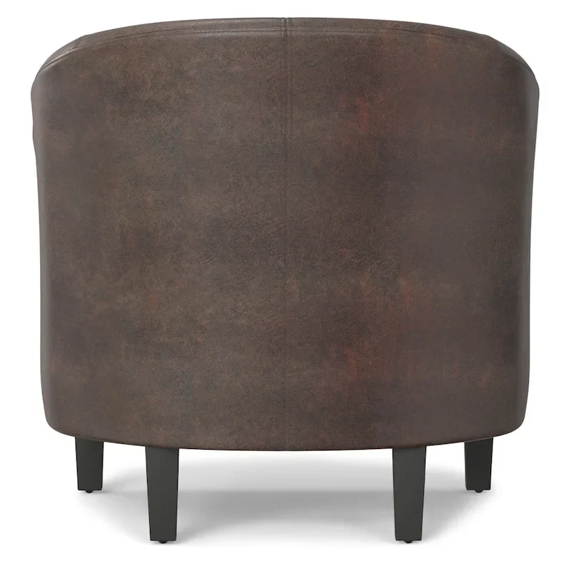 Modern Tub Accent Chair with Upholstered Seat and Wooden Legs