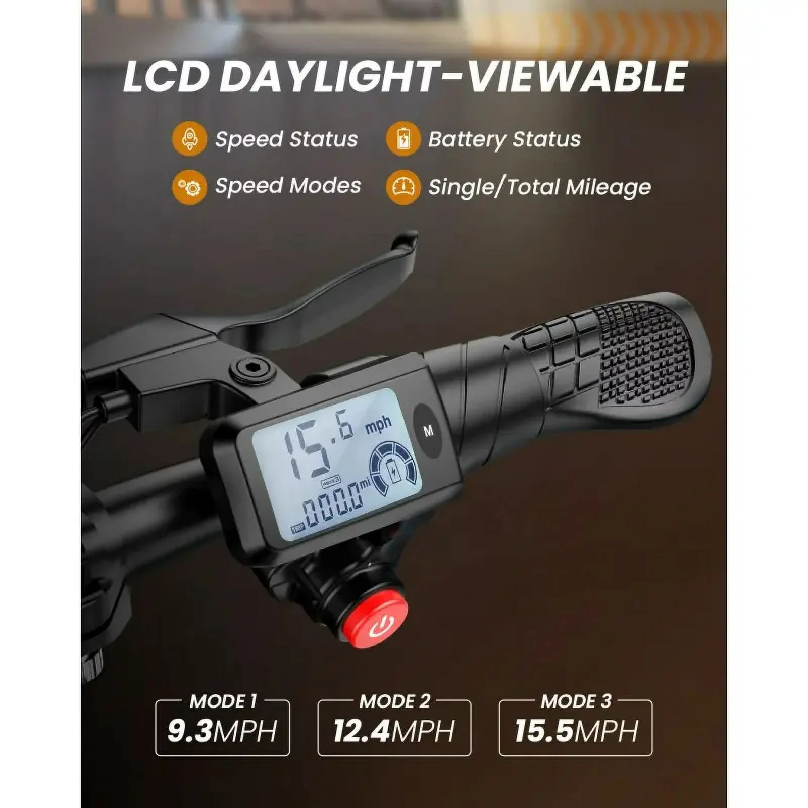 KEESTP Electric Bike with Basket for Pet, 3 Riding Modes Foldable Electric Scooter for Adults - up to 20 Miles 18.6MPH - Image 9