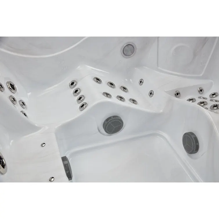 Luxury Spas 77 – Jet Acrylic Square Hot Tub with Ozonator in Gray