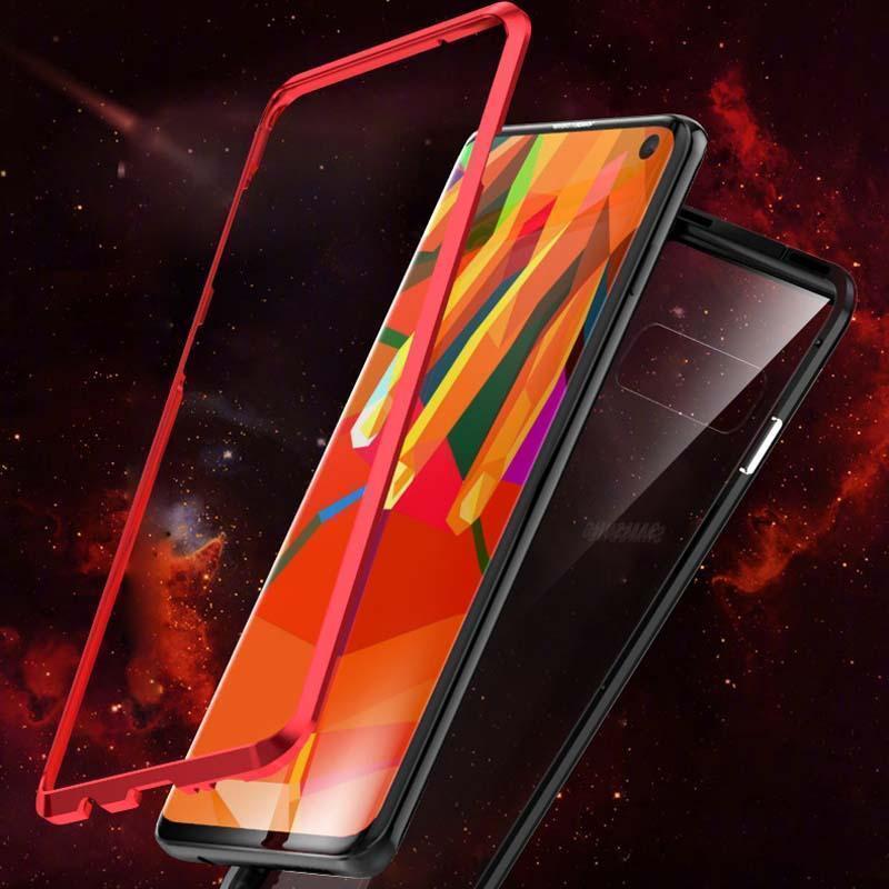 Magnetic Adsorption Transparent Tempered Glass Phone Case for Samusung