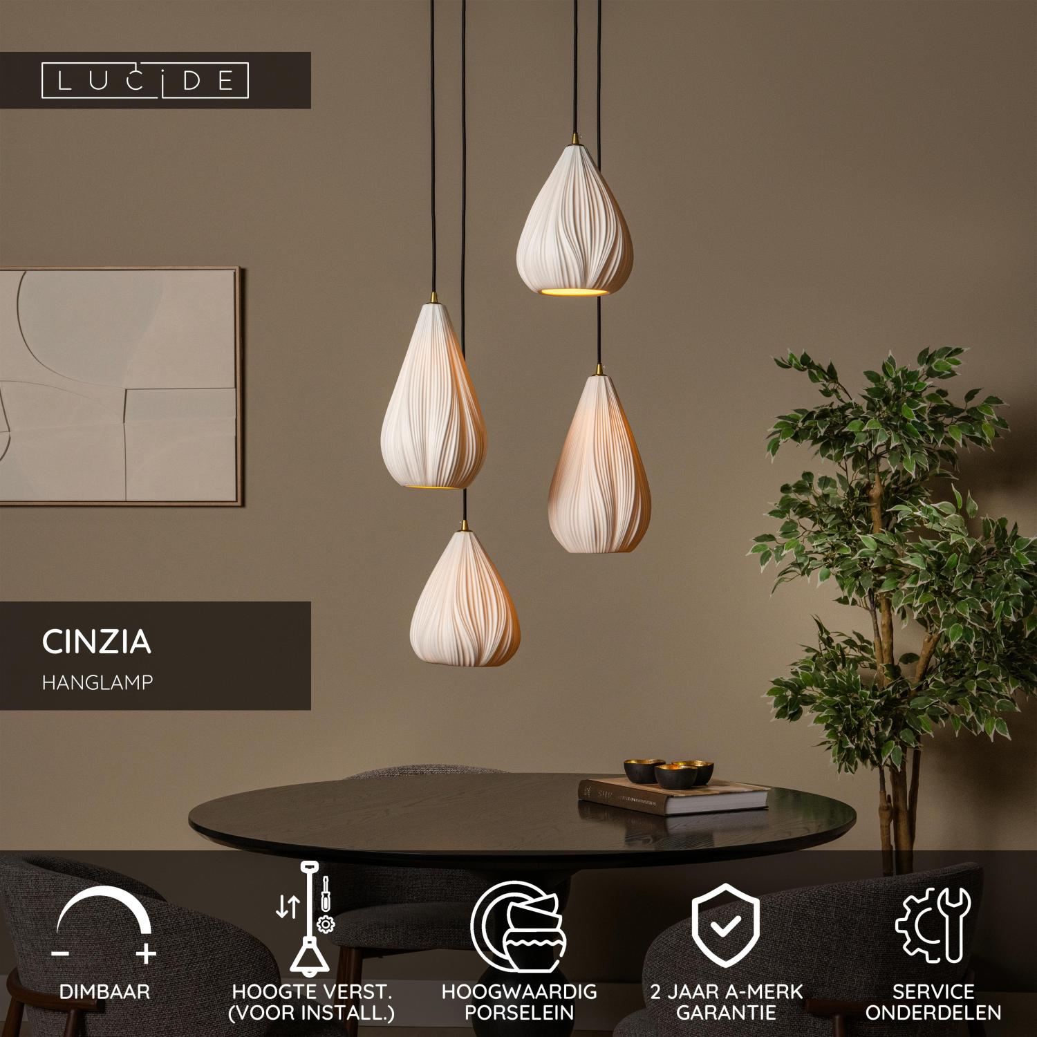 Lucide CINZIA Hanglamp - Wit