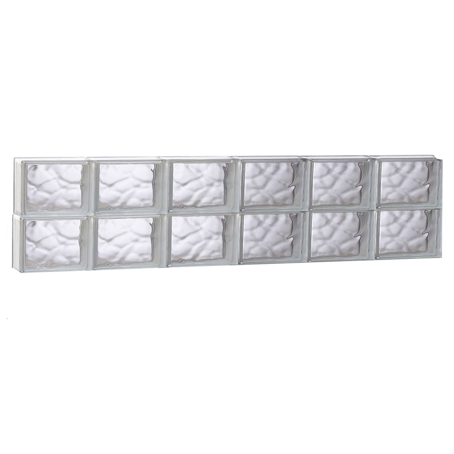 REDI2SET Wavy Glass 46.5-in x 11.5-in Frameless Replacement Glass Block Window in Clear | S4812DC(46.5 in. X 11.5 in.)