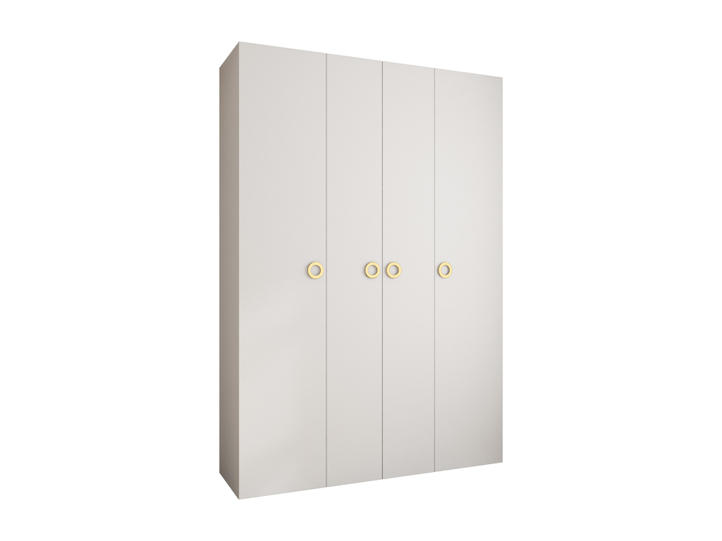 Armario Como 1 con puertas batientes 245,5/170/50 4 puertas (blanco/oro)