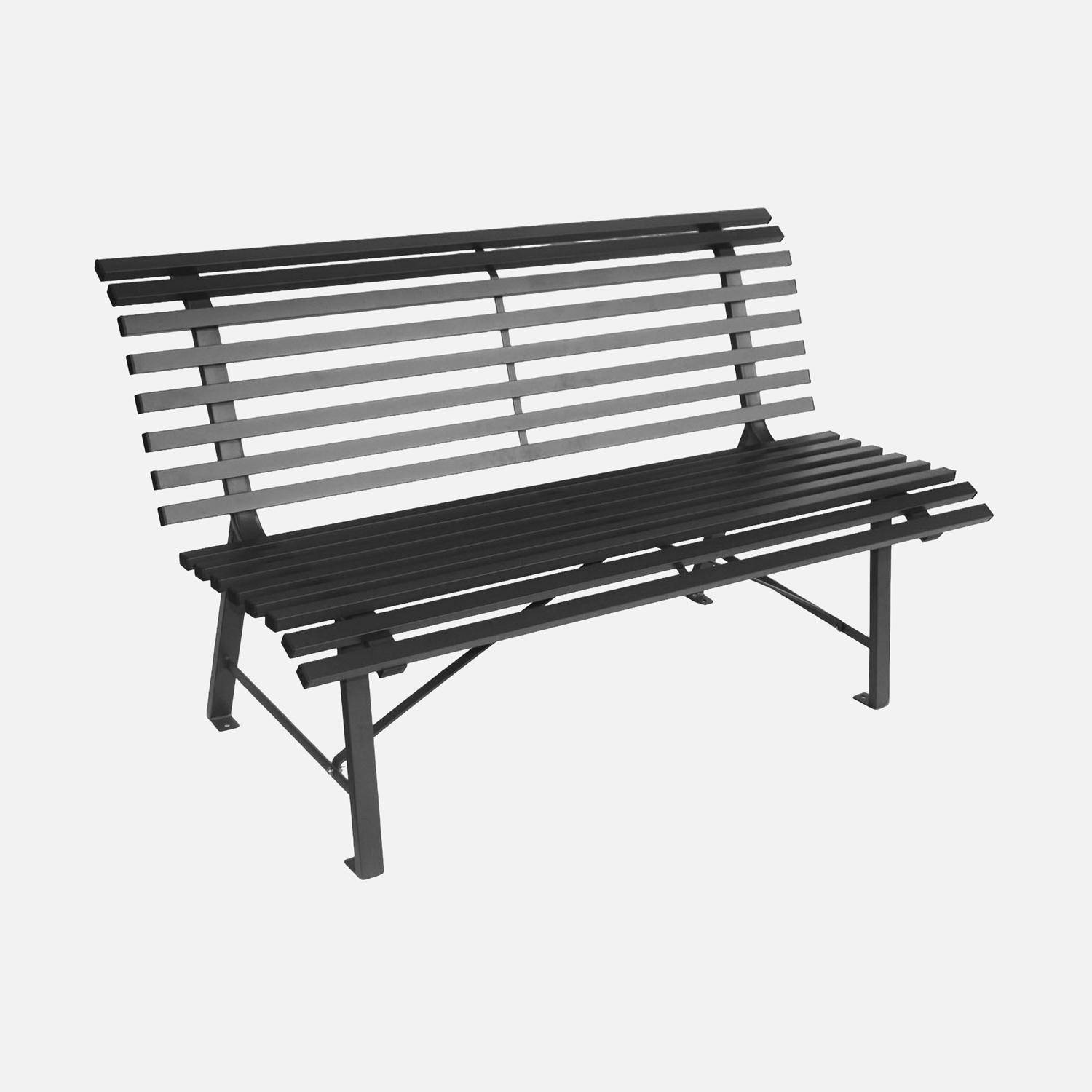 Nima - Banco de jardín de acero para 2 personas