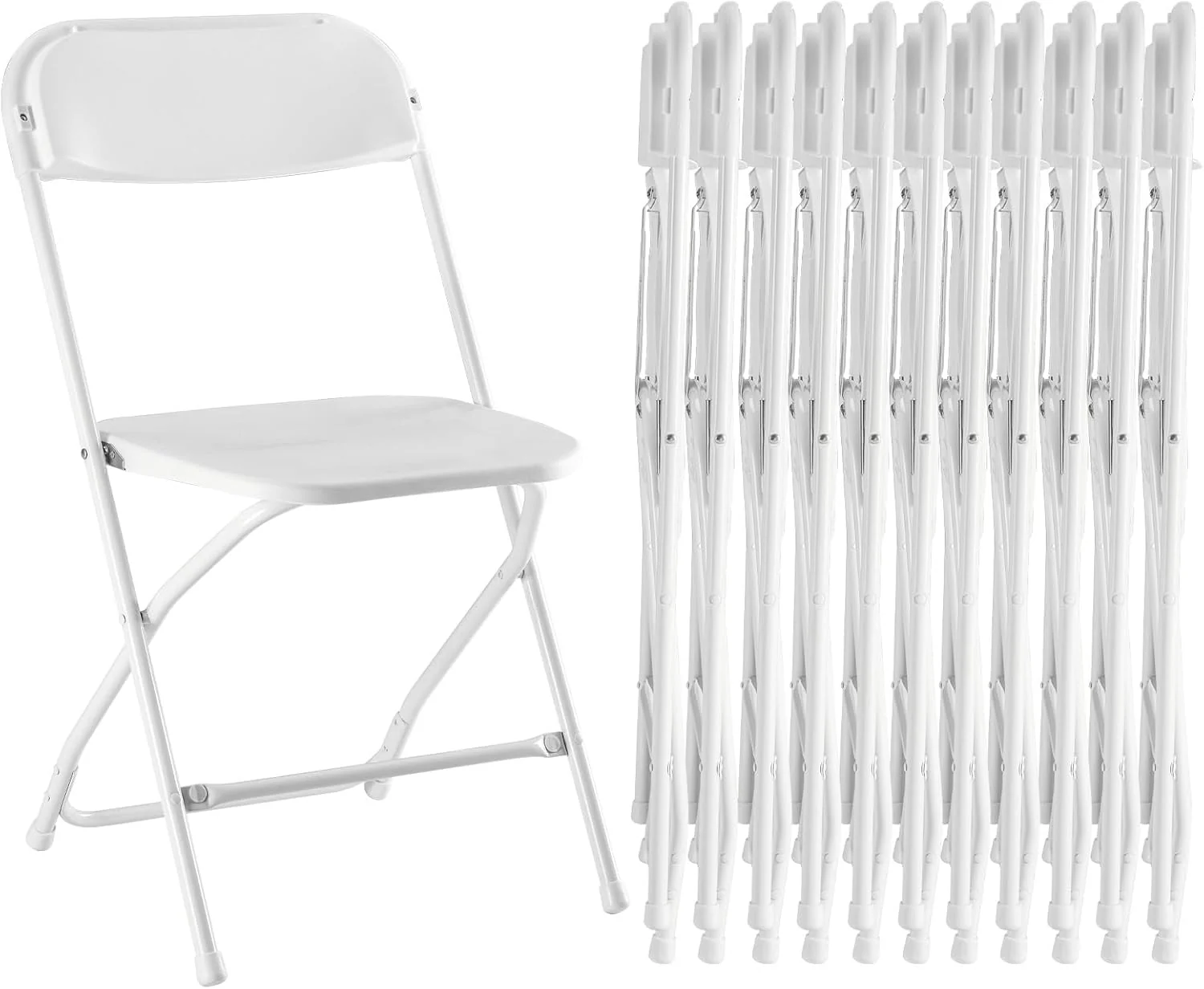 Sweetcrispy Folding Chair 12 Pack, Leather Padded Folding Chairs, Sturdy Metal Foldable Chairs