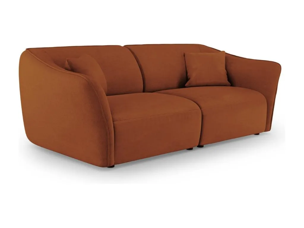 Patriciabaezcasa - Sofá modular Patriciabaezcasa 3 plazas de tejido bouclé ladrillo - 206x102x79cm