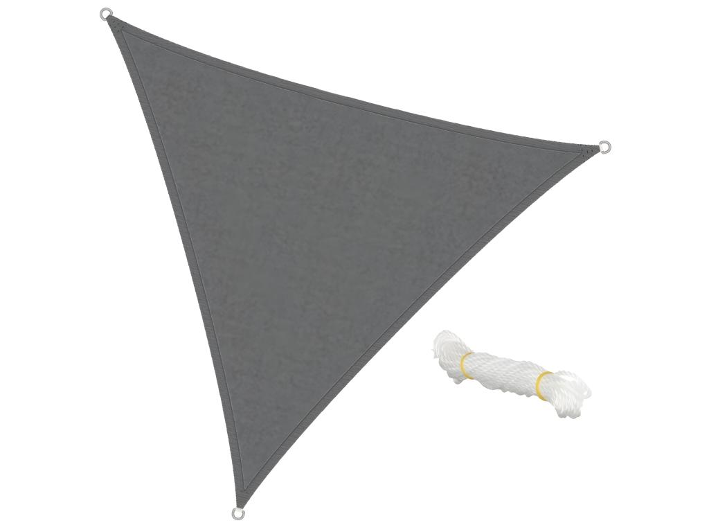Toldo protección solar UV parasol Tucasago tensada traigular 3,6 m gris Tucasago