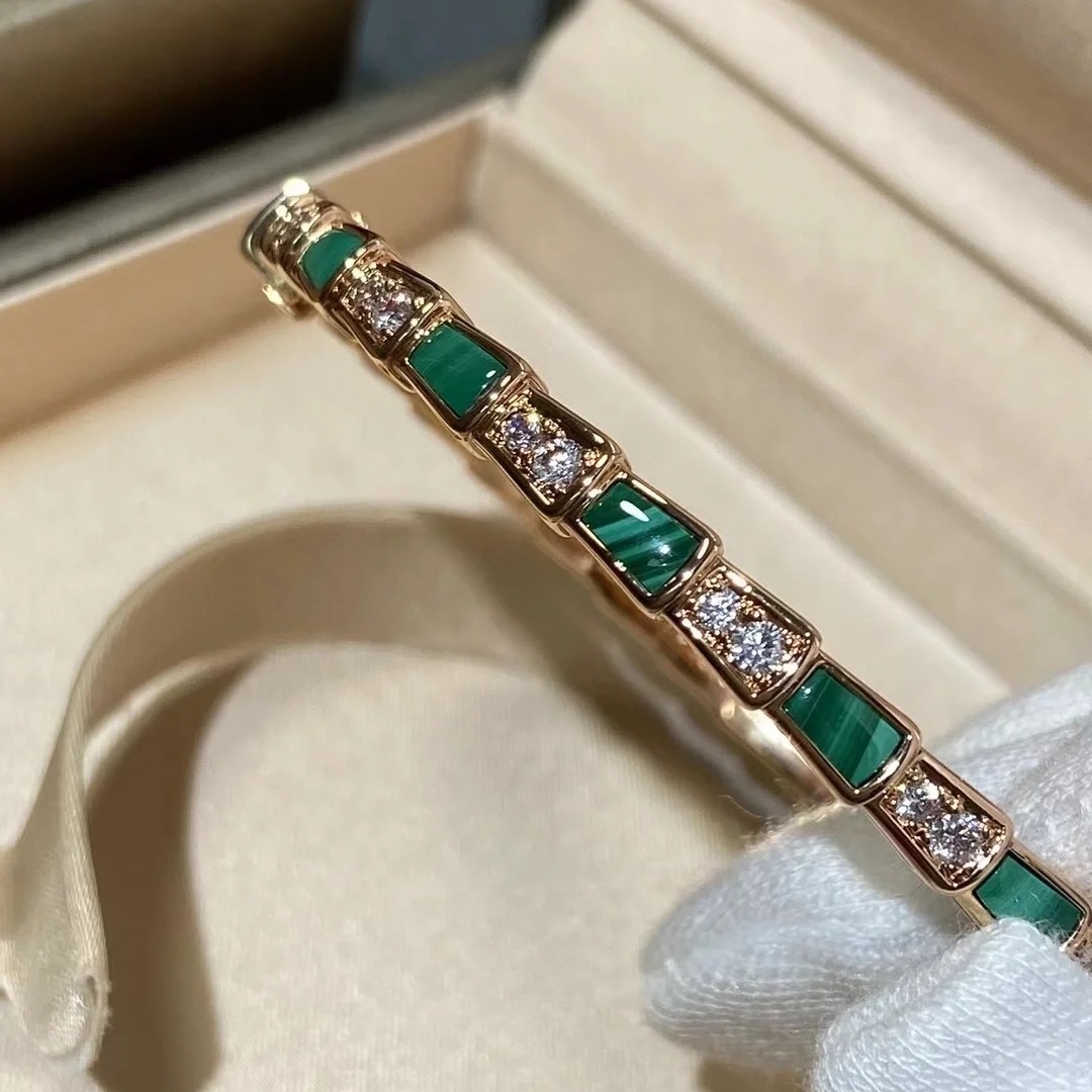 Dupe Bvlgari  Malachite Serpenti Viper Bracelet Bangle - Original Replica Club