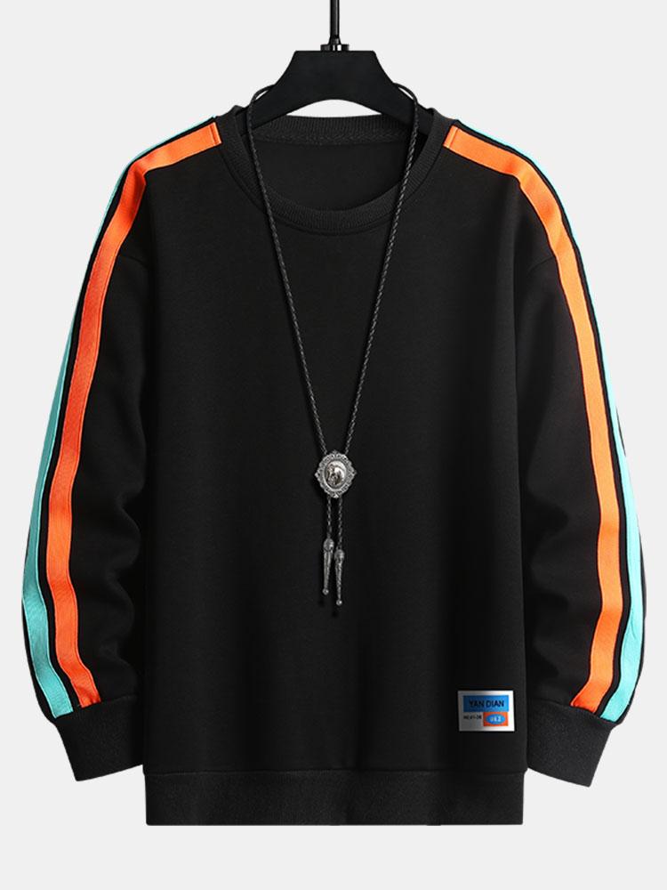 Contrast Webbing Crew Neck Sweatshirt