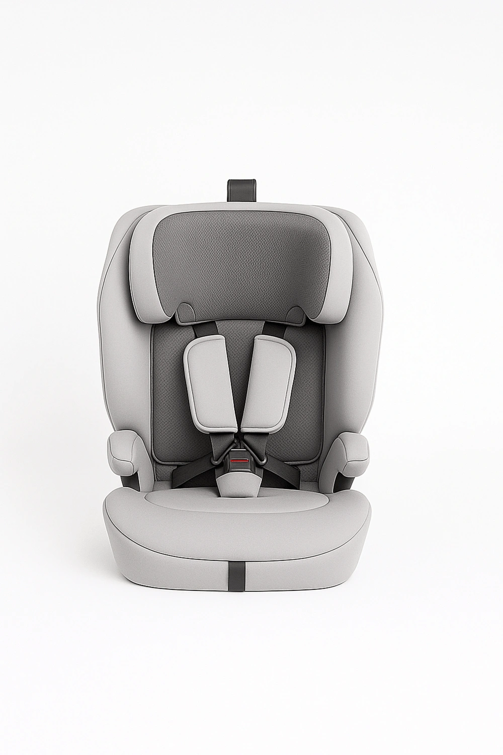 Silla de coche con respaldo ajustable en 4 posiciones y protección lateral, con capacidad de hasta 22 kg y arnés de 5 puntos, color gris claro, apta para niños de 0 a 12 años, reposacabezas ajustable en 6 alturas