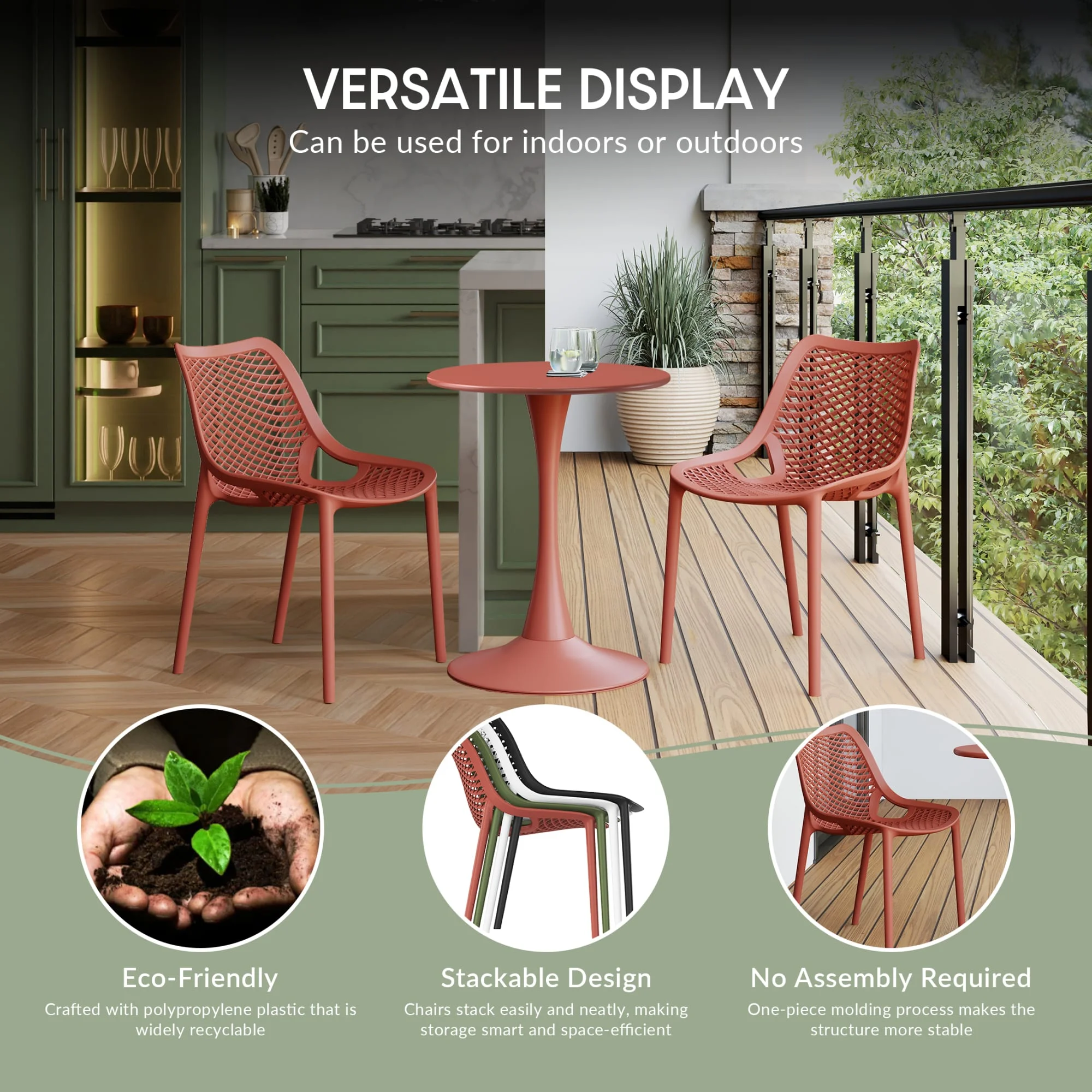 WestinTrends Playa 5-Piece Outdoor Patio Metal Frame Dining Table Set with Stackable Patio Dining Chairs, Olive Green - Image 19