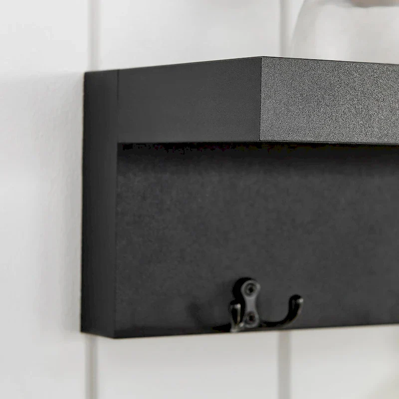 Danya B. Wall-Mounted Coat Rack with Decorative Ledge Shelf and Hooks for Entryway