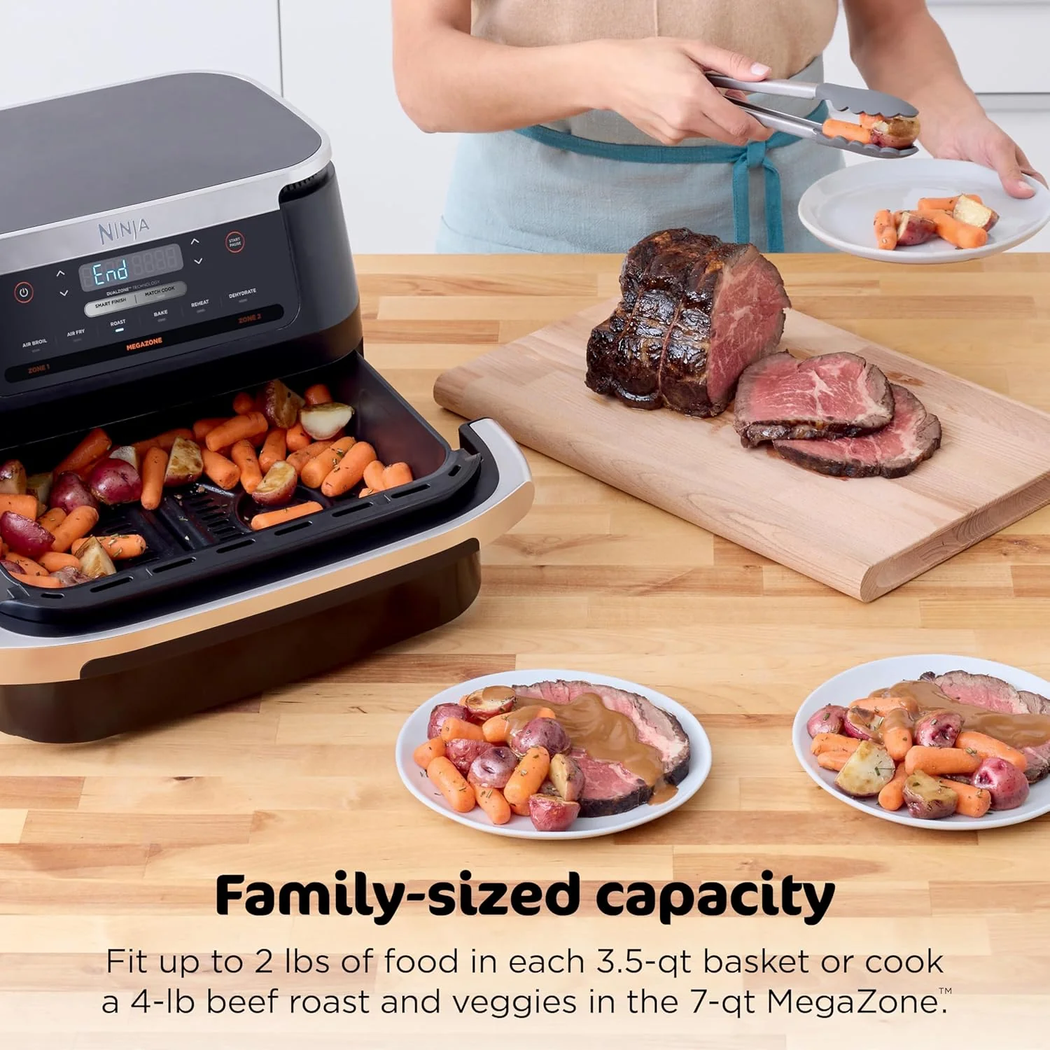 Ninja Foodi 6-in-1 FlexBasket Air Fryer with 7-Quart MegaZone and Basket Divider