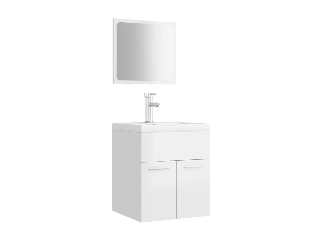 Conjunto de muebles de baño Aglomerado blanco brillo