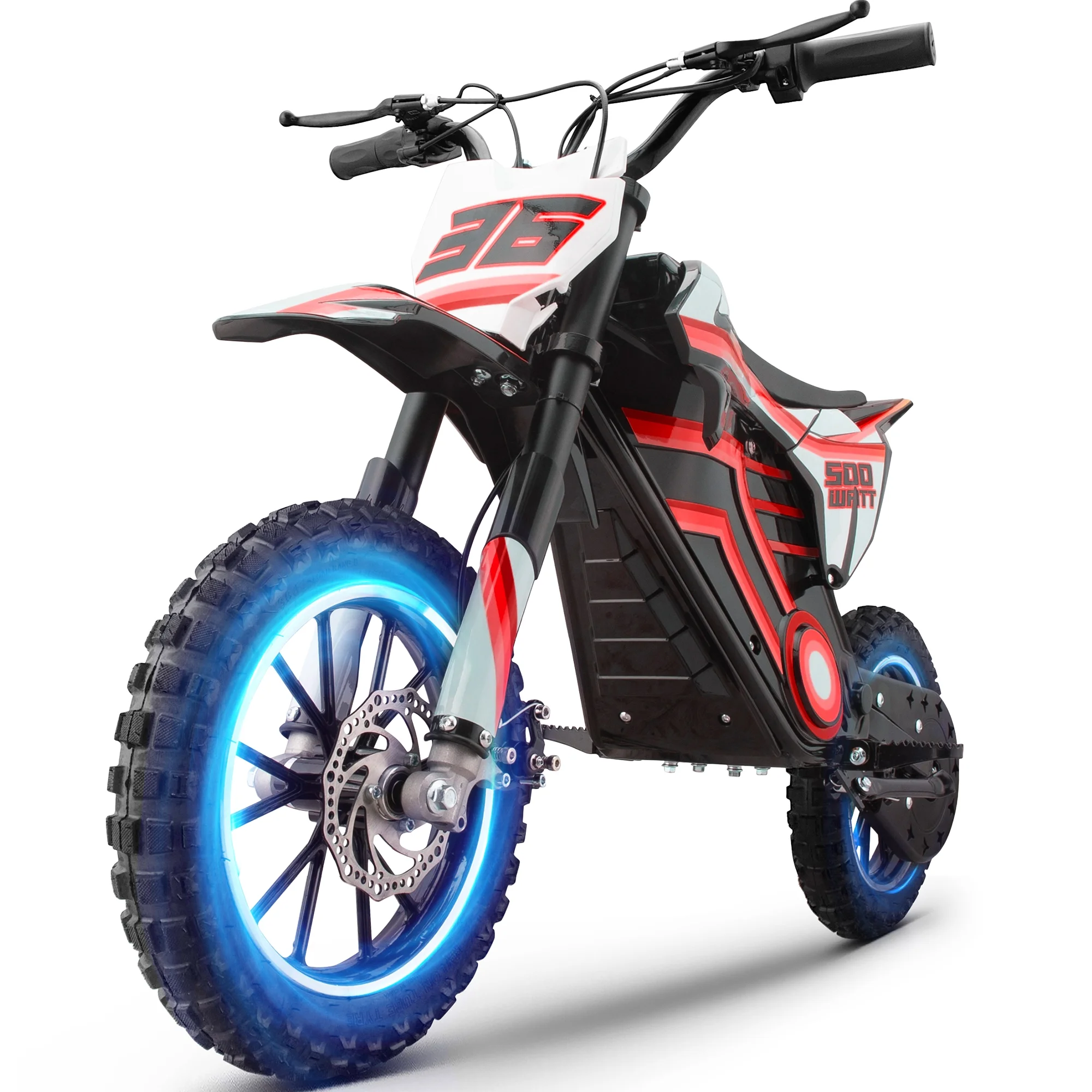 QEASET electric dirt bike, 500W kids dirt bike for Boys Girls Age 8-14, Blue - Image 18