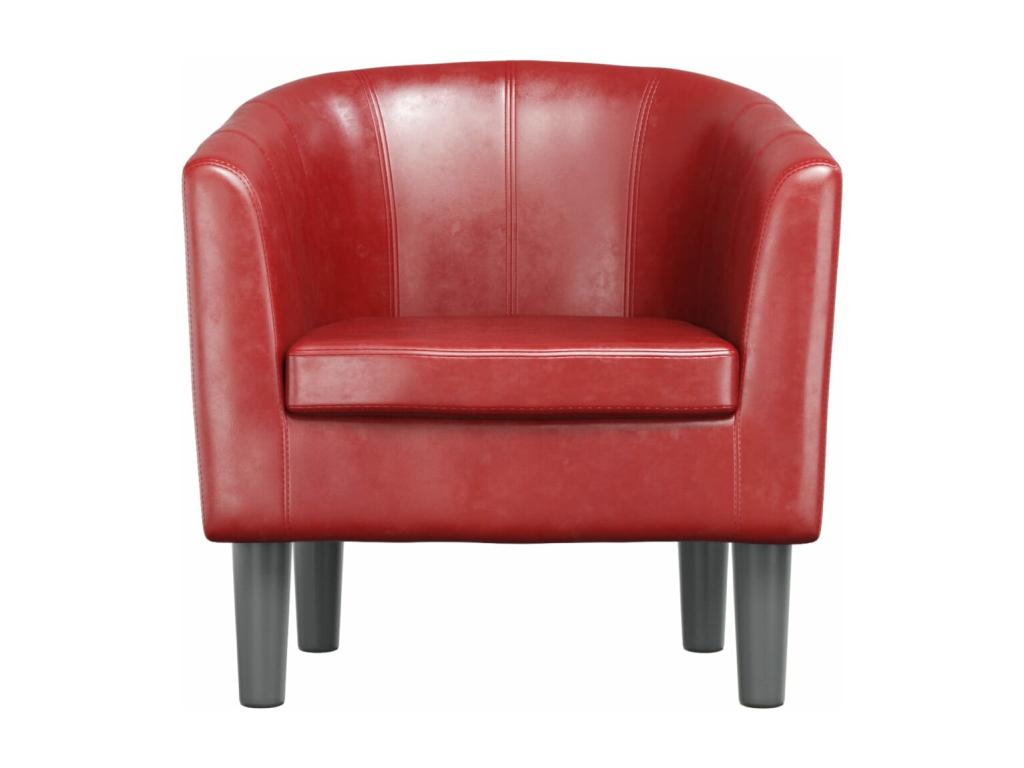 Sillón cuero sintético rojo tinto