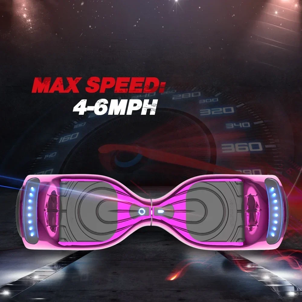 Hoverstar Hoverboard 6.5 In Bluetooth Speaker LED Light Chrome Pink - Flash Wheel - Image 4 Hoverstar Hoverboard 6.5 In Bluetooth Speaker LED Light Chrome Pink - Flash Wheel - Image 4