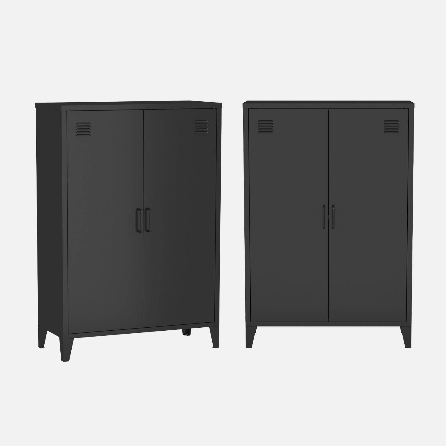 Soho - Cómoda/armario de metal de 2 puertas, set de 2