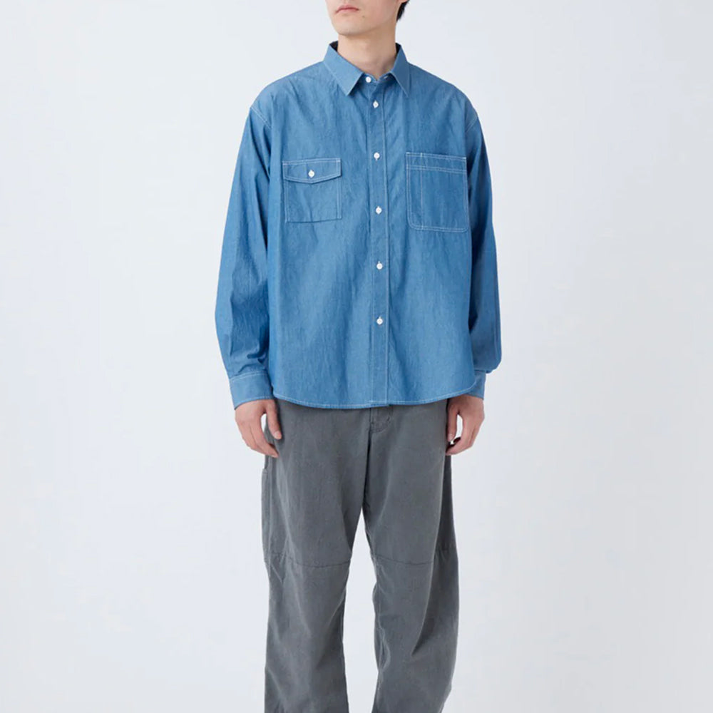 Snow Peak - Chemise de Travail Chambray - Bleu