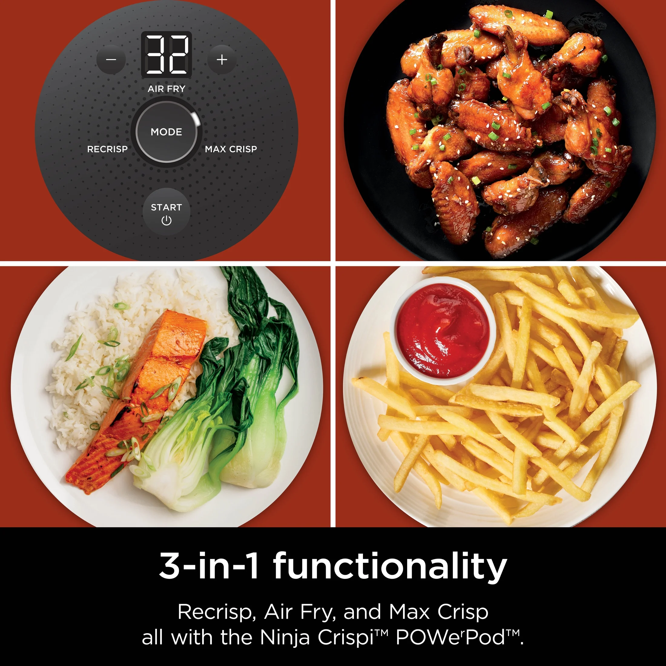 Ninja Crispi 3-in-1 Portable Glass Air Fryer Cooking System, 1500W, 4-Qt & 5-Cup TempWare Glass Containers with Storage Lids, Microwave, Freezer & Dishwasher Safe, White, FN100WH - Image 10