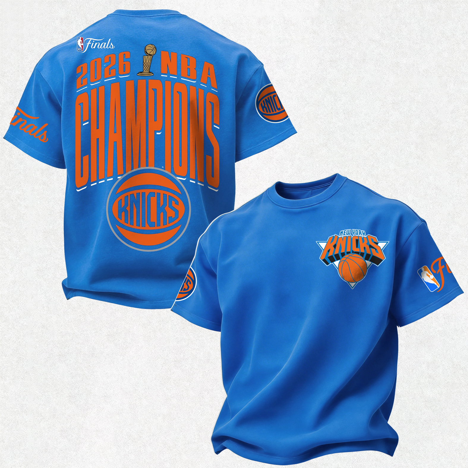 New York Basketball 2026 Retro Block Trophy Printed Unisex Oversized T-shirt