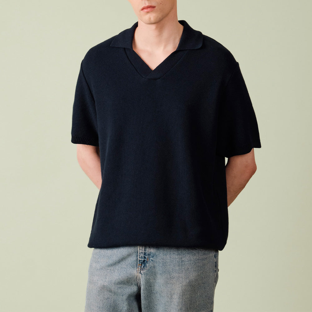 Nitto Knitwear - Polo Agop - Bleu Marine