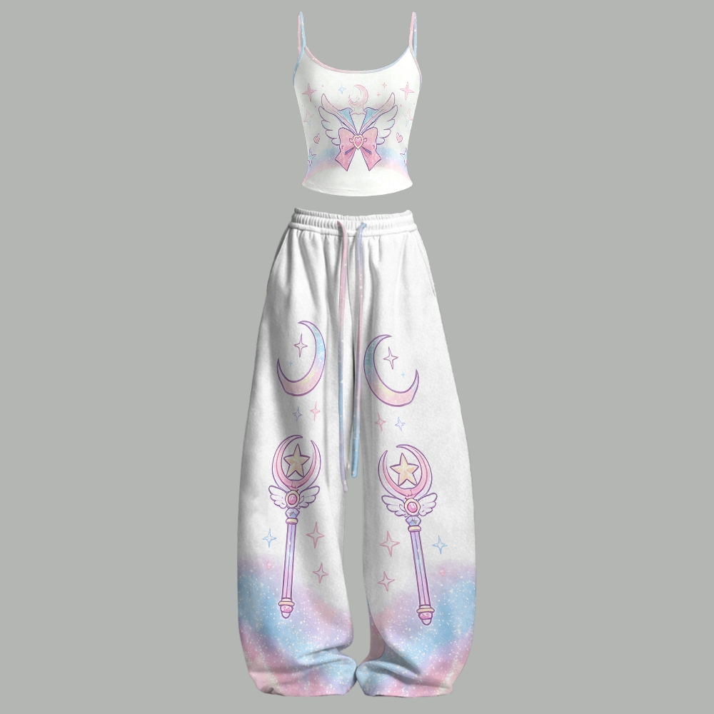Sailor Moon Top & Elasticated Trousers Two-Piece Set