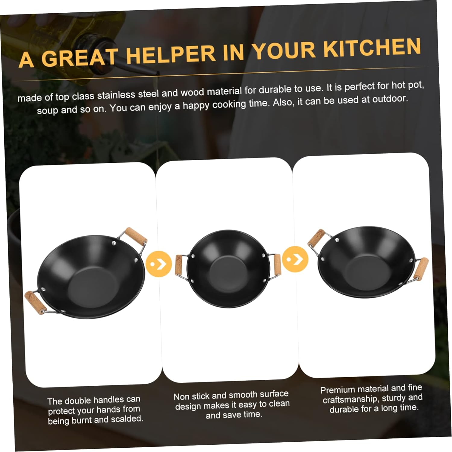 MAGICLULU Stainless Steel Griddle Nonstick Grill Pan Camping Skillet Steak Cooker Nonstick Pan with Lid Noodle Omelet Paella Pan Japanese Small Stoves Wok Metal Individual